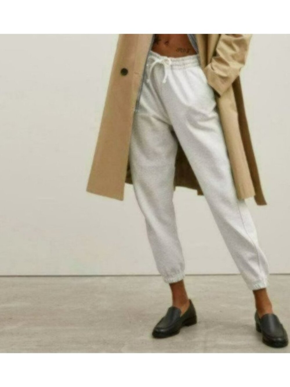 Everlane The Track Organic Cotton High Rise Sweatpants Jogger Heather Gray